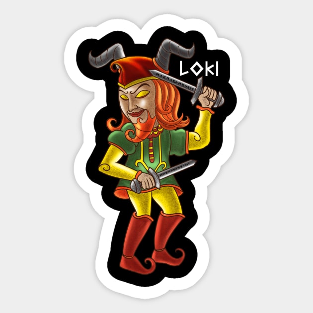 Loki - God of Mischief and Deception - Norse Mythology Design for Vikings and Pagans! Sticker by Holymayo Tee